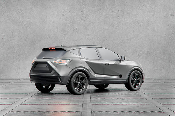 Generic modern city SUV displayed as product. 3D generated image. Car is generic and not based on any real (or concept) model/brand.