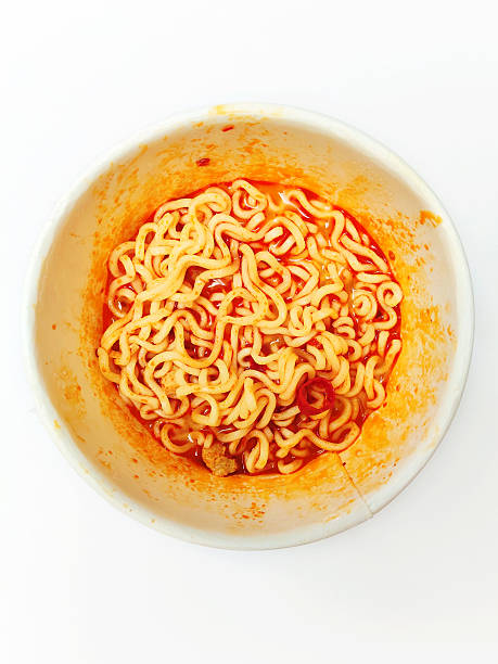 Instant Cup Noodles with Red Chili Broth
