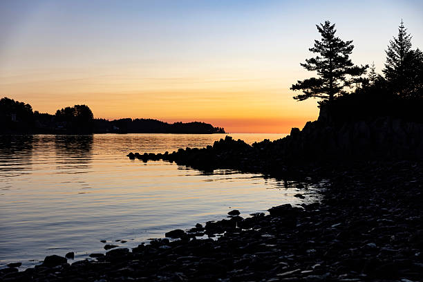Beautiful landscape view of the sunrise on Kodiak Island in Alaska.
