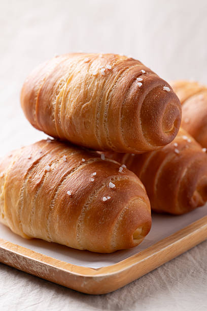 Salt bread (Shio pan) with sea salt flakes, Japanese bakery style