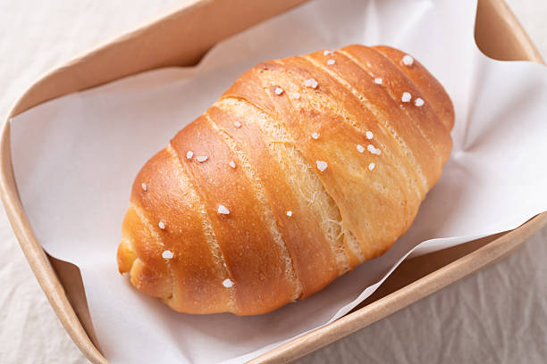 Salt bread (Shio pan) with sea salt flakes, Japanese bakery style