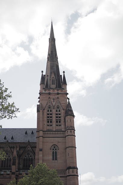 Saint Marys Cathedral in Sydney Australia on a stormy day.