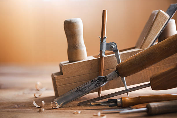 This is an angled photo of construction tools on a stack of 2x4's. There is a lot of space for copy on the left.Click on the links below to view lightboxes.
