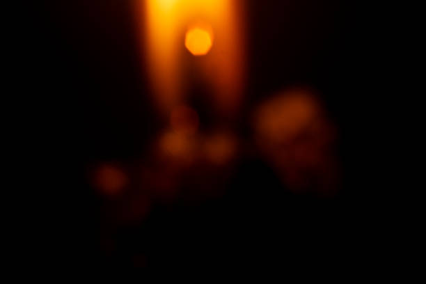 Close up view of real sparking light from lighter in dark black background