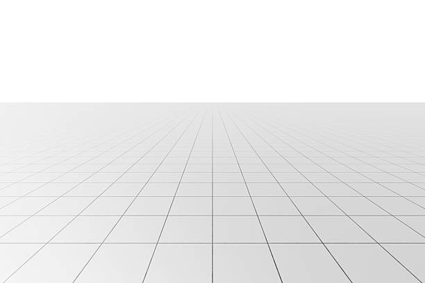 The white tiled floor is bare and empty. The flooring around the house