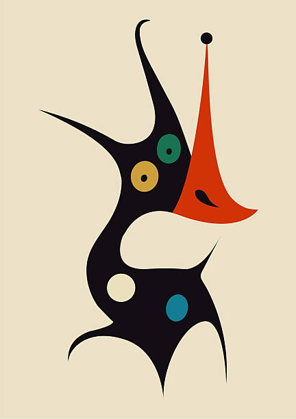 Abstract cartoon character. Flat character design made of geometric shapes. EPS 10.