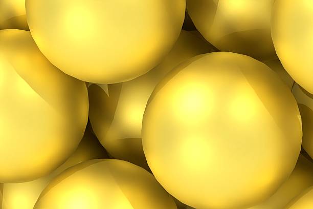 Zoom on 3D rendered Gold nanoparticle at atomic scale in a cleanroom - concept for nanotechnology
