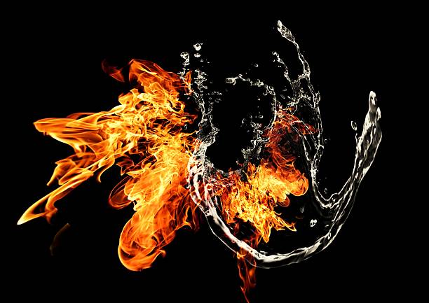 istock Abstract 3D rendering background of energy where fire and water combine 2259569055