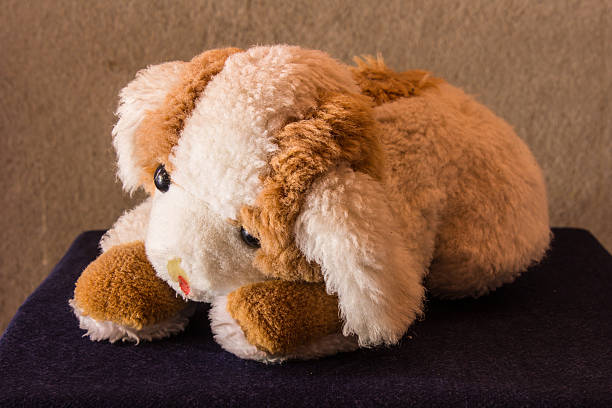 A teddy bear sitting in the forest between March beaker flowers