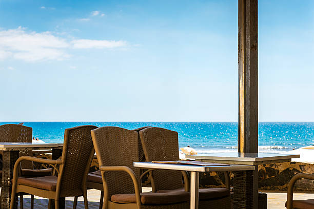 empty beach bar by beautiful weather in Maspalomas at Grand Canary Island