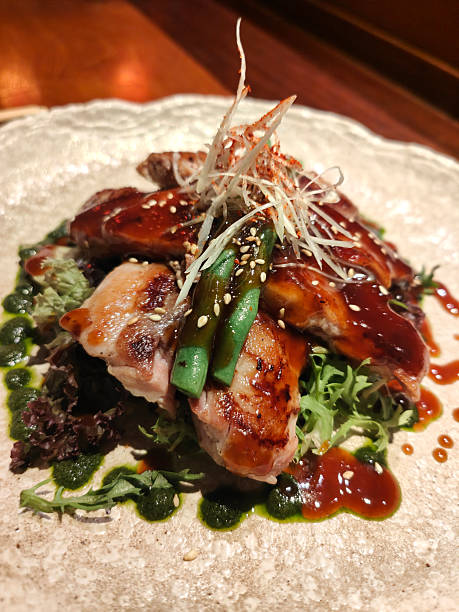 Grilled Chicken with Teriyaki Sauce and Green Beans