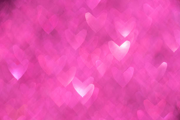 Heart-shaped bokeh abstract background
