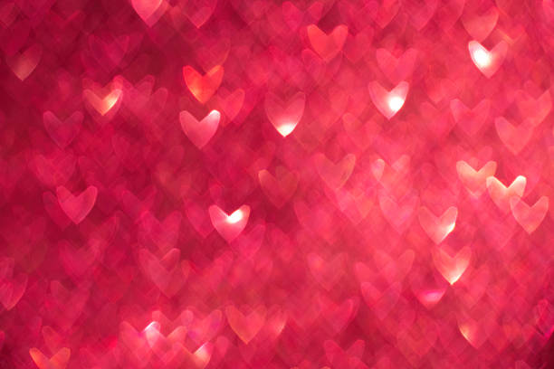 Heart-shaped bokeh abstract background