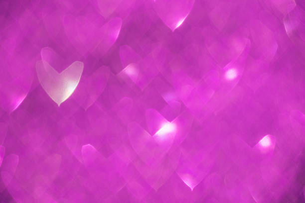 Heart-shaped bokeh abstract background