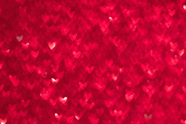 Heart-shaped bokeh abstract background