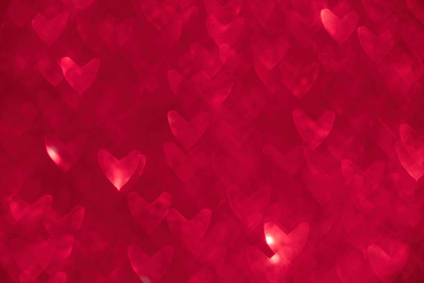 Heart-shaped bokeh abstract background