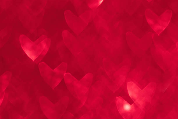 Heart-shaped bokeh abstract background