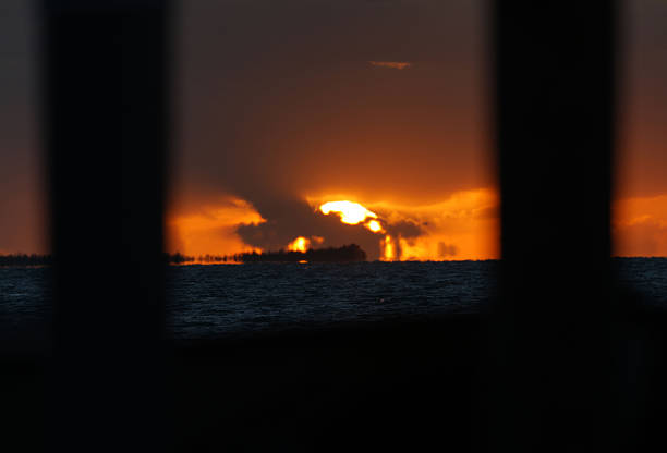 Sunset in the Florida Key with Boats, Docks and iconic sunsets.