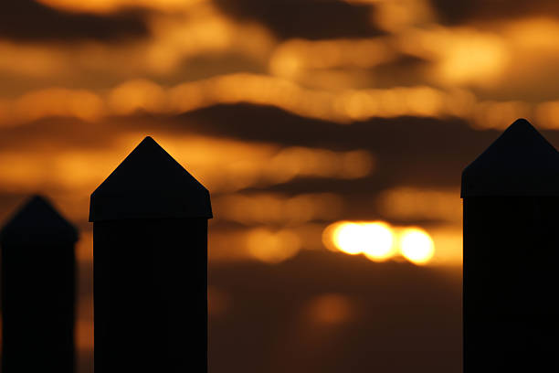 Sunset in the Florida Key with Boats, Docks and iconic sunsets.