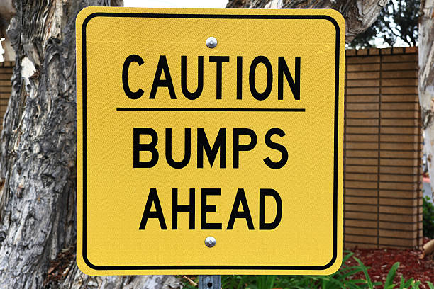 Caution Bumps Ahead Road Sign