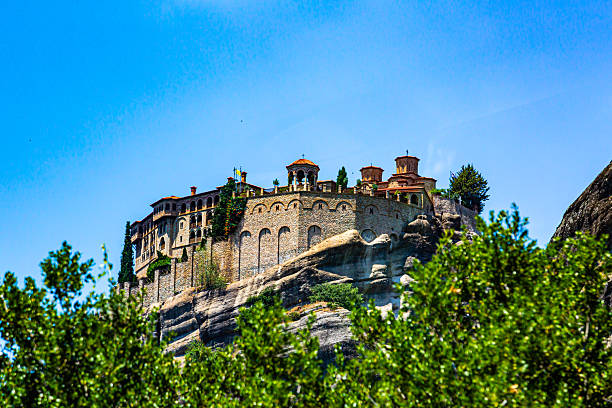 Varlaam Monastery seen from Roussanou Monastery,Meteora,Greece