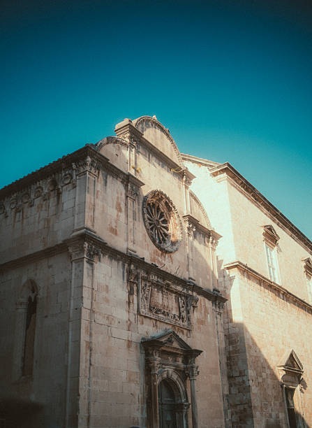 Summer view of Dubrovnik old town historic architecture stone buildings and coastal city atmosphere popular travel destination in Croatia