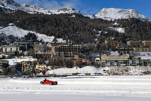 St.Moritz, Switzerland - January 30, 2026: Maserati 4CLT- Chassis 1602 one of the final 1st series car, built 1949,  on the frozen Lake St. Moritz \