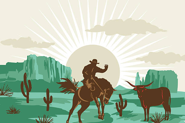 Cowboy poster with text in flat colors make it easy to edit. Comes with a high resolution jpeg. Could make a fun invitation template.