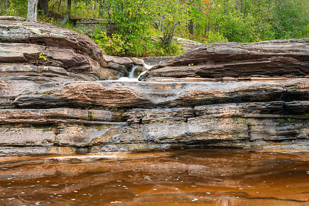 Autumn scenery at Bonanza Falls, Silver City, Michigan, USA