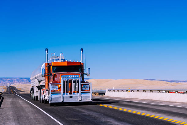 Heavy truck traveling on a Canadian highway in the province of Quebec