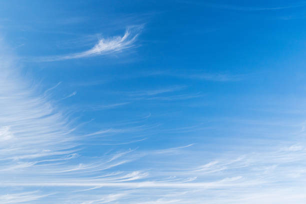 A background of high clouds in the blue afternoon sky