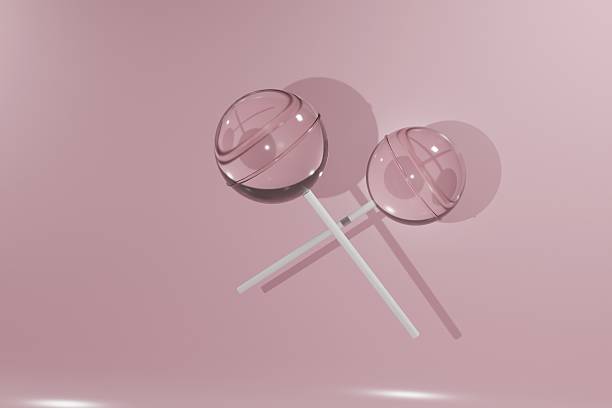 lollipop isolated on white background, pink
