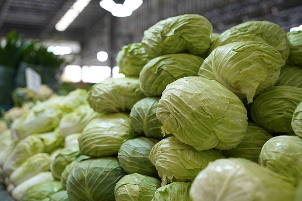 Fresh cauliflower at a traditional local market in Thailand.
