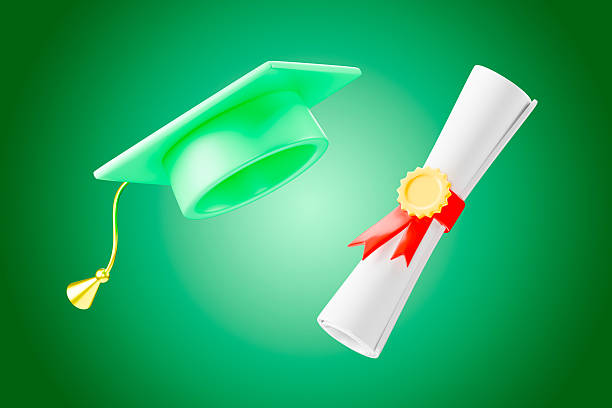 Mortarboard on dollar sign backgrounds.