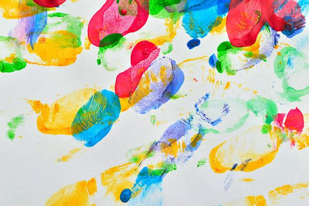Watercolor spots of different shades on a white background.