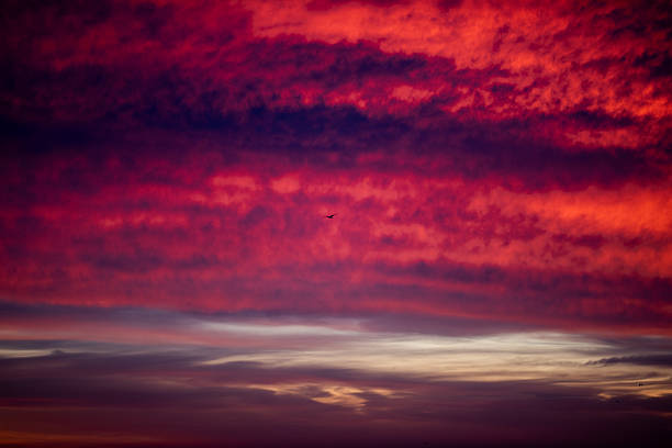 Beautiful red dawn. Beautiful nature.