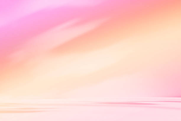 istock Abstract pink color gradient studio background for product presentation. Empty room with shadows of flowers and plant leaves. 3d orange room with copy space. Summer concept. Blurred backdrop 2259709216