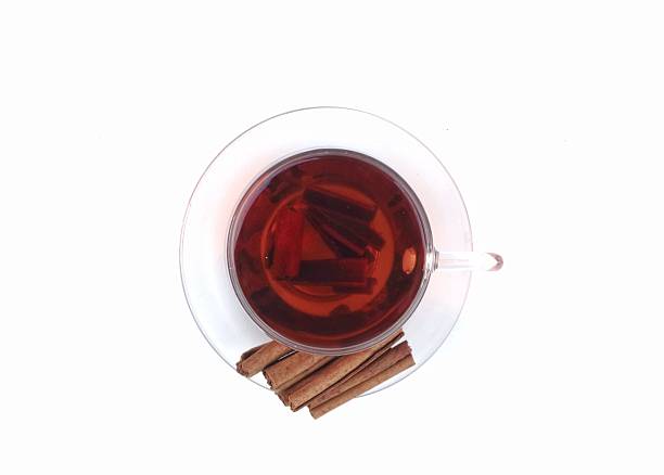 A cup of tea, Cinnamon tea, Cinnamon drink with cinnamon stick