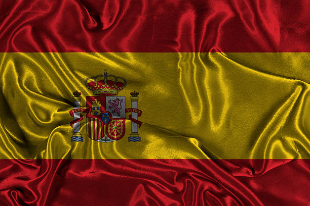istock flag of Spain. Realistic waving animation 2259739327