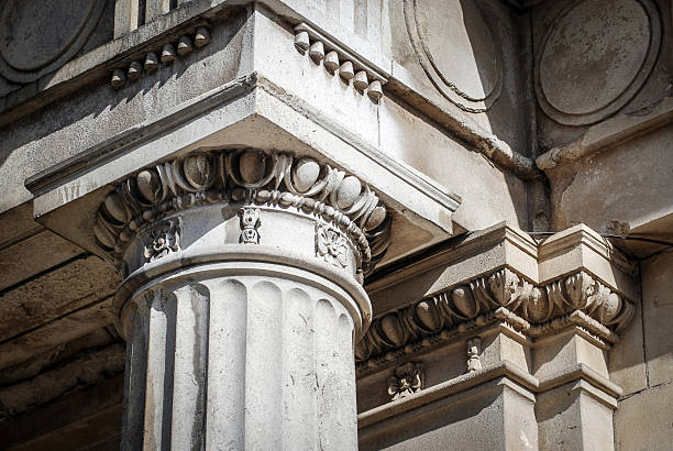 Exterior colonial architecture of (former) Canadian Bank of Commerce Building - historic heritage building in the city, Toronto, Canada