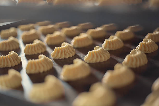 Sweet butter cookies on a tray, ready to oven