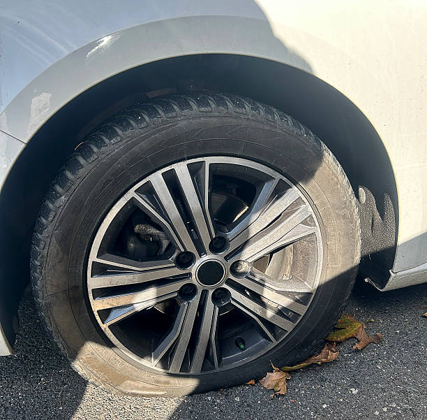 Flat tire on the roadside