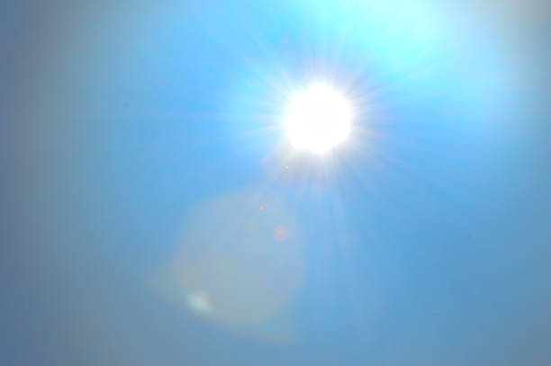 Sun on sky with clouds