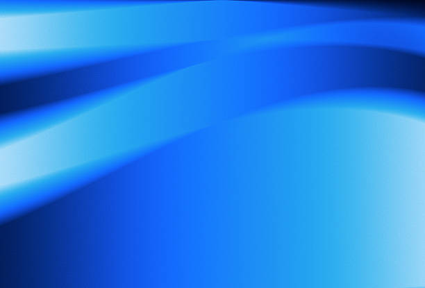 Smooth flowing curves in varying shades of blue create an abstract gradient on a dark background. Light shapes have a soft glow, providing a sense of motion and depth. The composition exudes a modern and futuristic style, suitable as a digital wallpaper. The interplay of blue tones conveys a calming effect, enhancing the dynamic visual experience.