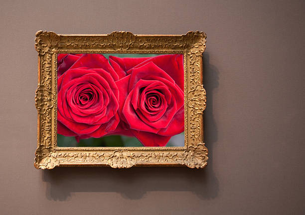 France Paris,  two red roses photograph framed on wall