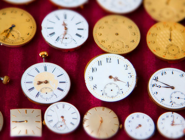 Germany Berlin   flea market   clock faces  and pocket time pieces