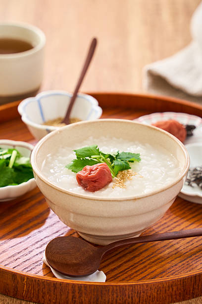 Japanese Rice Porridge with Umeboshi Toppings