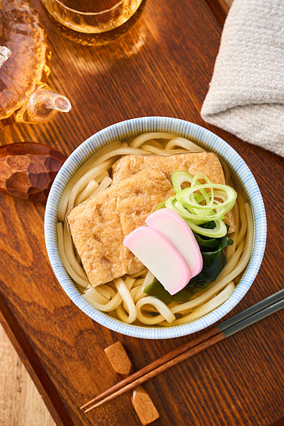 Japanese Kitsune Udon Noodle Soup Bowl