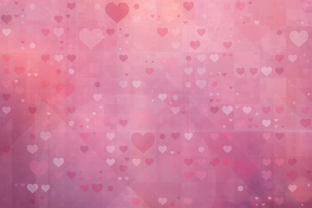 This vibrant pink abstract background features a soft layering of romantic hearts and geometric pixel patterns, creating a modern and affectionate atmosphere. It is perfect for Valentine's Day designs, wedding invitations, or digital wallpapers that require a touch of sweetness and warmth.
