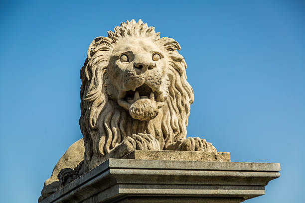 A keystone face on an arch in Budapest